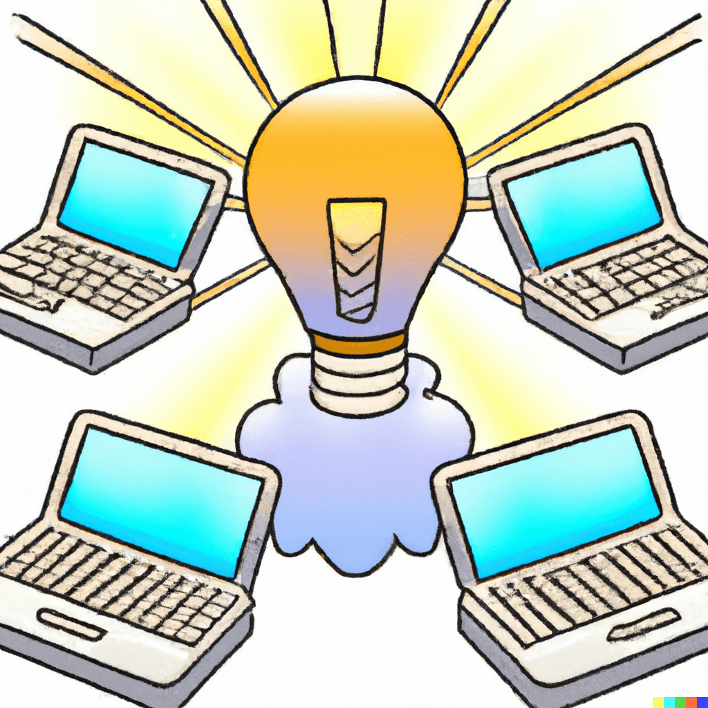 Computers and lightbulb